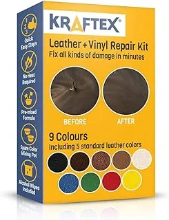 Leather and Vinyl Repair Kit. Repairs and Touch Ups [Restore Scratches, Stains and Cracks] to Any Colored Couches, Car Seats, Shoes, Handbags Or Dashboards. Easily Match Colors with 5 Leather Shades