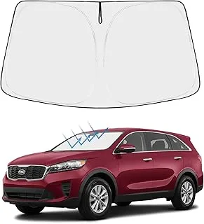 Front Windshield Sun Shade Foldable Sunshade Protector Custom Fit 2020 2019 2018 2017 2016 Kia Sorento LX, S, EX, SX, and SX-Prestige SUV Accessories 2022 Upgrade