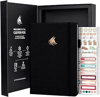 Clever Fox Ultimate Achiever’s Goal Planner - Focus & Productivity 90 Day Journal. Undated Daily Weekly Monthly Planner Organizer & Hourly Schedule Notebook - Hardcover, A5 Size, Onyx Black