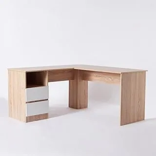 HomeBox Alford Patara Corner Study Desk with 2 Drawers