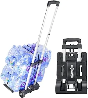 ZHJINGYU Folding Hand Truck Trolley,Foldable Trolley Cart,Aluminum Telescopic Rod,Collapsible Shopping Trolley, Backpack Trolley Luggage Cart,2 Wheel Trolley Expandable Large Chassis