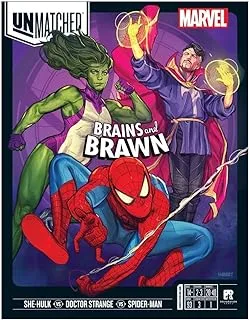 Restoration Games Unmatched Marvel Brains and Brawn - Tactical Combat Game with Doctor Strange, She-Hulk, and Spider-Man