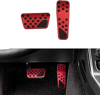 Keptrim for Charger Challenger Chrysler Stainless Accelerator Gas Brake Pedal Pad Kit for 2009-2019 Dodge Challenger Charger Chrysler300, Red 2pcs