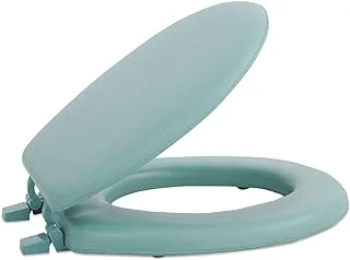 Soft Standard Vinyl Toilet Seat, Light Green - 17 Inch Soft Vinyl Cover with Comfort Foam Cushioning - Fits All Standard Size Fixtures - Easy to Install Fantasia by Achim Home Decor