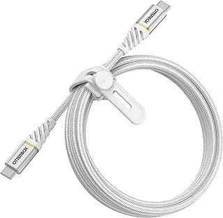 OtterBox Premium Reinforced Braided USB-C to USB-C Cable, Fast Charging Cable for Smartphone and Tablet, Ultra-Rugged, Bend and Flex Tested, 2M, White