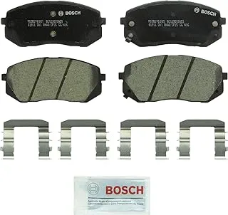 مجموعة وسادات فرامل قرص السيراميك الفاخرة من BOSCH BC1295 - متوافقة مع سيارات مختارة من Hyundai Sonata, Tucson؛ كيا كادينزا، روندو، سول إي في، سبورتاج؛ أمام