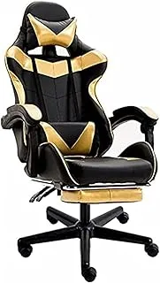 COOLBABY Gaming Chair Racing Style Office Chair Durable Leather Seat 360° Gaming Chair Upto 120 Kg,GOLD