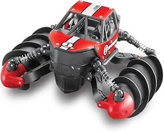 Nitro2GO Remote Control Climbing Stunt RC Cars, 90 Min Playtime, 2.4Ghz Double Sided 360° Rotating RC Crawler with Headlights, 4WD Off Road Drift RC Race Car Toy for Boys and Girls Aged 3-8 Red