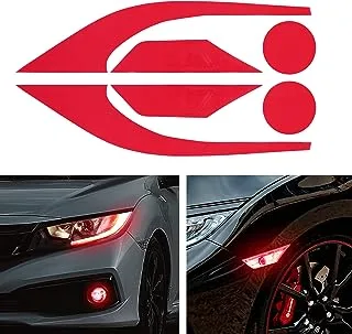 TOMALL 3 Pair Vinyl Smoke Tint Fog Light Headlight Side Marker Light Film for Honda Civic 2016-2021 Fender Turn Signal Light Stickers Self Adhesive Decals Car Vinyl Smoke Stickers Decoration (Red)