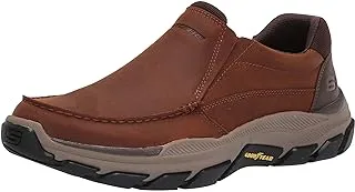 Skechers USA Men's Men's Respected-Catel Moc Toe Slip On, Dark Brown, 9