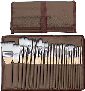 Artecho Art Paint Brushes Set 24 Different Shapes for Watercolor, Acrylic, Gouache, Rock Painting, Premium Taklon Brush, with Organizing Case for Artists, Students, Adults & Kids