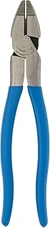 Channellock 369 9.5-Inch Lineman's Pliers | Xtreme Leverage Technology (XLT) Requires Less Force to Cut than Other High-Leverage Models | Forged from High Carbon Steel | Made in the USA, Blue Handle