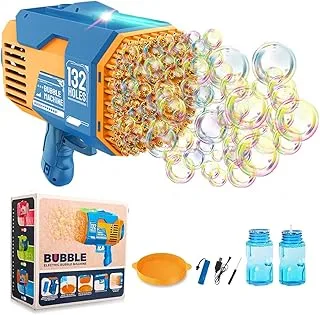 ECVV Upgraded Bazooka Bubble Machine Gun 132 Holes Bubble Blower | Rocket Launcher Bubble Maker with Colorful Lights | Bubble Blaster Foam Maker Guns | Outdoor Toys | Party Favors Gift for Toddlers