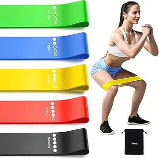 Resistance band,Portable resistance bands for workout,Natural latex material,Heavy duty,5 different resistance levels,For Strength Training & Fitness Workouts, Pilates, Yoga Physical Therapy Fitness