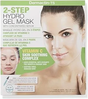 Dermactin-TS 2-Step Hydro Gel Mask Vitamin C Skin Soothing Complex | With Charcoal, Vitamins, Collagen & Hyaluronic Acid | To Target Array Of Specific Skin Concerns | 1 Sheet Mask