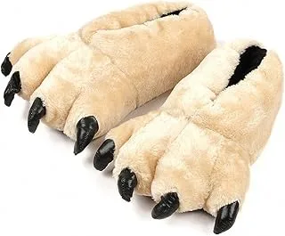 Akanbou Adult Animal Monster Plush Bear Paw Claw Slippers Winter House Home Shoes