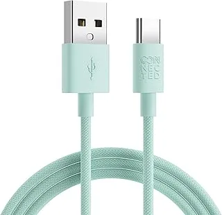 Connected tybe C Cable | iPhone Samsung Fast Charger Cable | USB C Braided Charging Cable | 1.2m (Green)