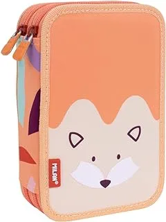 MILAN® Fun Animals Special Series 2 Tier Pencil Case Orange