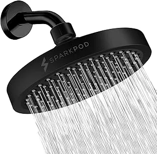 SparkPod Shower Head - High Pressure Rain - Luxury Modern Gold Look - Easy Tool Free Installation - The Perfect Adjustable Replacement For Your Bathroom Shower Heads (Modern, Matte Black)