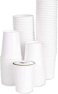 12 oz White Paper Hot Cups [50 PACK] - Ideal Cup for Coffee Tea Cocoa Water and cold Drinks 12 oz 12 oz paper cups