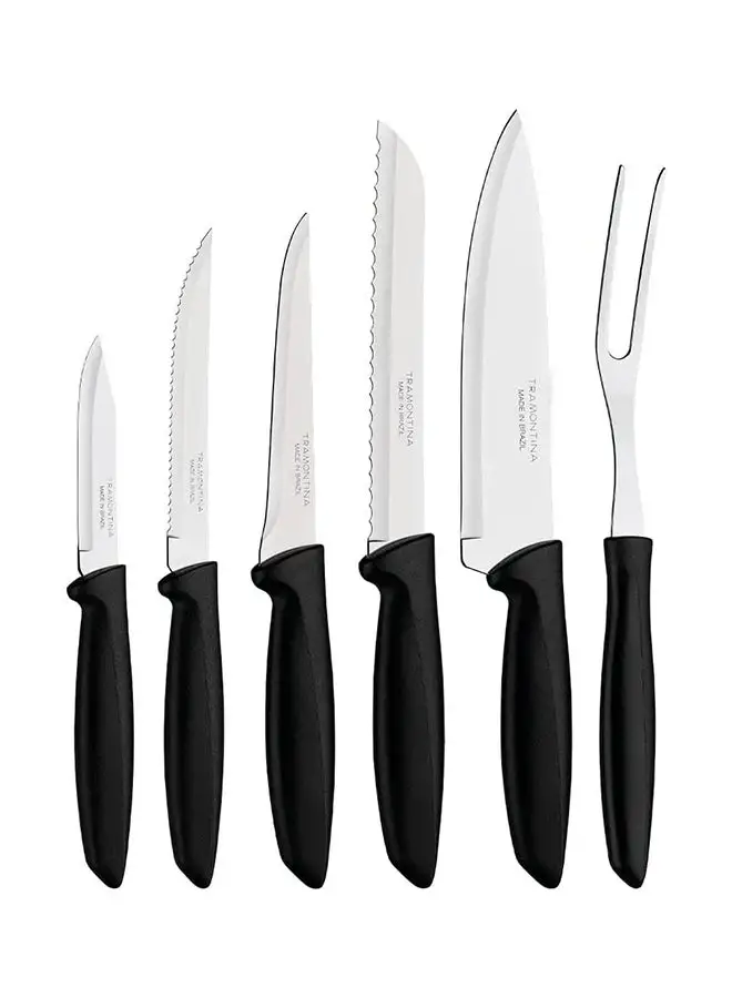 TRAMONTINA 6-Piece Flatware Set Black/Sliver