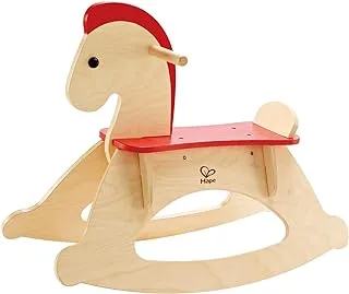 Hape Rock And Ride Rocking Horse | Wooden Kids Rocking Horse, Balanced Ride On Pony with Adjustable Backrest And Guardrail