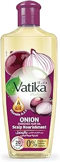 Vatika Naturals Onion Enriched Hair Oil for Scalp Nourishment in 20 minutes with Vitamins A, E, F 200ml, Multicolor