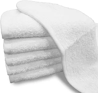 Hotel Linen Klub Deyarco Princess LUXURY Pack of 6 Anti Microbial White Face Towels, Size : 30 x 30cm