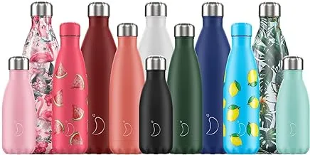 Chilly's Original Bottle - Stainless Steel Insulated Water Bottle - BPA Free, Double Wall Vacuum Insulated - Water Bottle for Cold and Hot Drinks - 260, 500 and 750 ml