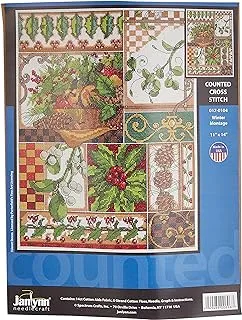 Janlynn 14 Count Winter Montage Counted Cross Stitch Kit ، 11 بوصة × 14 بوصة