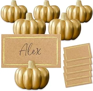 Kate Aspen Pumpkin Place Card Holder, Set of 6, Gold