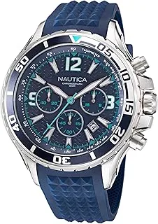 Nautica Men's NAPNSS214 NST Grey/Blue/Blue Silicone Strap Watch