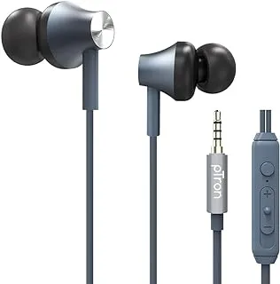 pTron Pride Evo HBE (High Bass Earphones) in-Ear Wired Headphones with in-line Mic, 10mm Powerful Driver for Hi-Fi Audio, Noise Cancelling Headset with 1.2m Tangle-Free Cable & 3.5mm Aux (Grey)