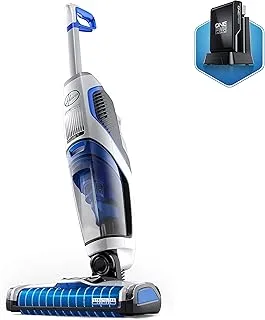 Hoover ONEPWR Floormate JET Cordless Hard Floor Vacuum Cleaner Machine, Up to 30 min Runtime,3 Stage Filtration 3 in 1 Multi-Surface, Wash, Vac, & Dry CLHF-GLME, White/Blue