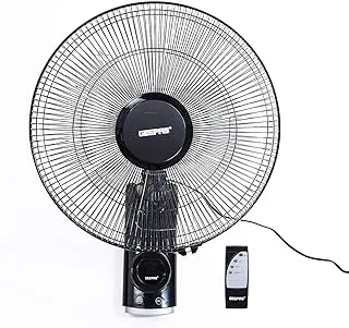 Geepas 16-Inch Wall Fan 60W - 3 Speed Settings with 7.5 Hours Timer | Wide Oscillation & Oveheat Protectio