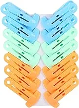 Royalford Multi-Purpose 14 Pieces Cloth Clip - Hanger Clips, Slim-line Plastic Finger Clips Clothes Pants Hanger Clips | Multi Colour | Ideal for Hanging Clothes