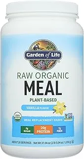 Garden of Life Raw Organic Meal Replacement Powder - Vanilla, 28 Servings, 20g Plant Based Protein Powder, Superfoods, Greens, Vitamins Minerals Probiotics & Enzymes All-in-One Meal Replacement Shake