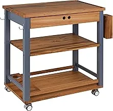 Tramontina Serving Cart with Stocks and Holders in FSC Certified Muiracatiara Wood