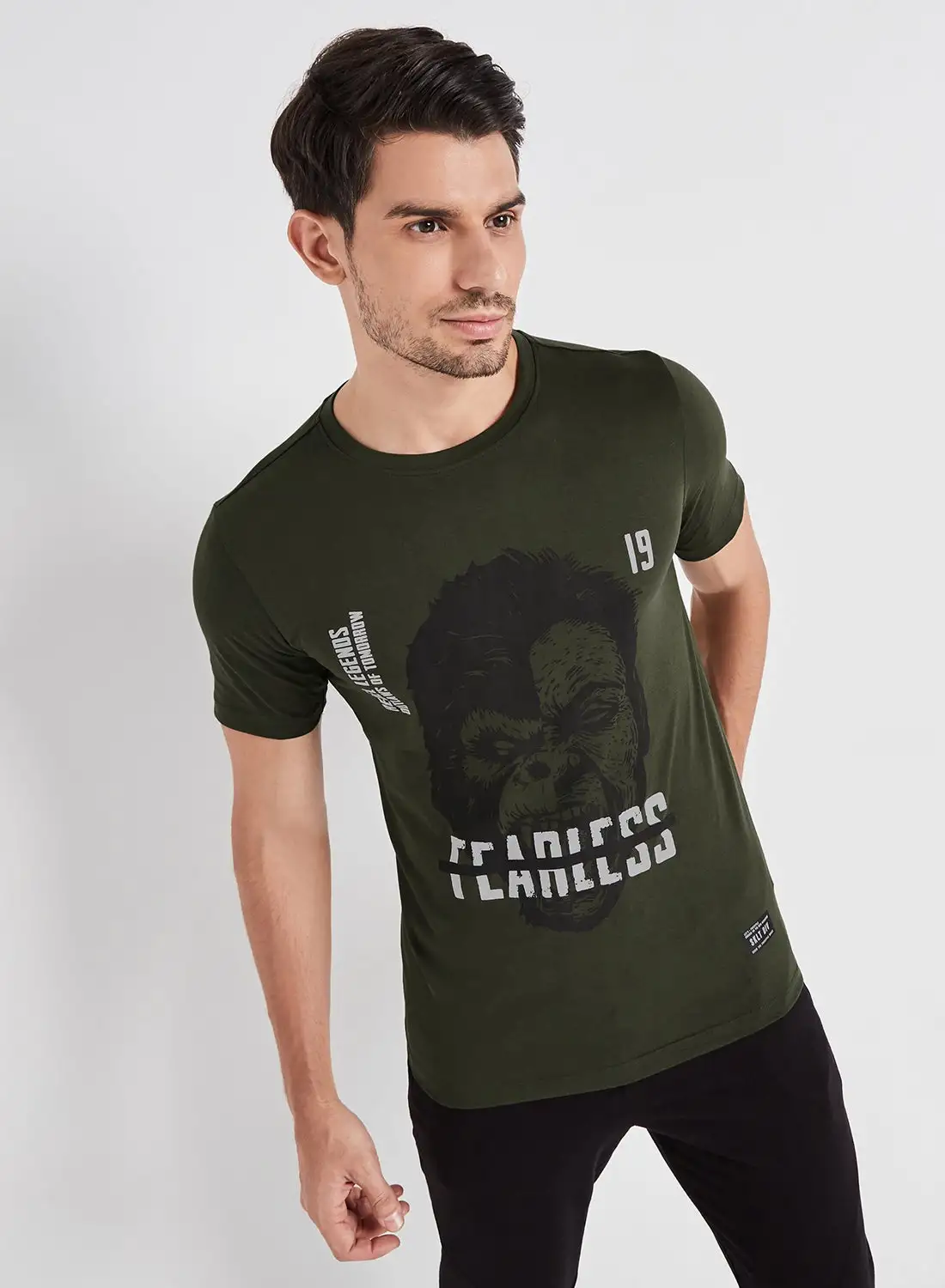 SKULT Fearless Graphic T-Shirt Olive