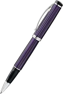 Xezo Incognito Rollerball Pen, Fine Point. Purple Layered Lacquer with Pure Platinum Plating. Handcrafted, Limited Edition, Serialized