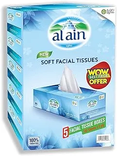 Al Ain Tissues 5 Facial Tissue Boxes 150 X 2 Ply