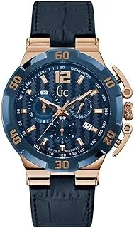 GC Mens Quartz Watch, Chronograph Display And Leather Strap Y52001G7Mf