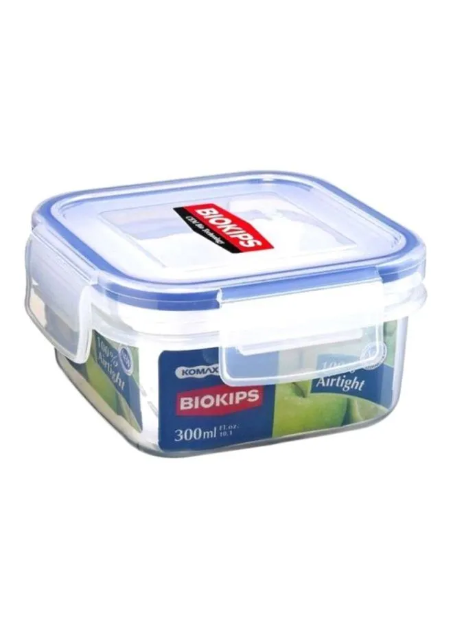 komax Plastic Food Container Clear/Blue 300ml 