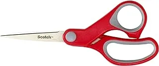 Scotch Multipurpose Scissors 6 in (15 cm), 1 scissors/pack | Stainless Steel Blades | Red and Grey color | Ergonomic Comfort Grip | Multipurpose | Office, Home and School use | Scissors