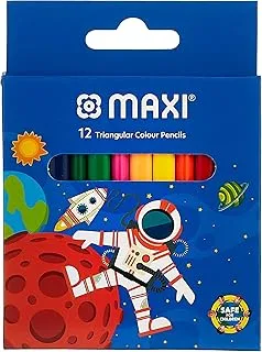 MAXI TRIANGULAR COLOUR PENCILS 12 COLOUR HALF-SIZE IN A CARDBOARD BOX