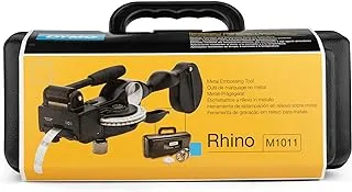 Dymo - D101105 Rhino Labeller ، مجموعة نظام نقش شريط معدني 1011 ، بطاقة واحدة (M1101) أسود