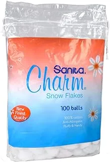 Sanita Charm 100% Cotton Balls, 100 White Balls