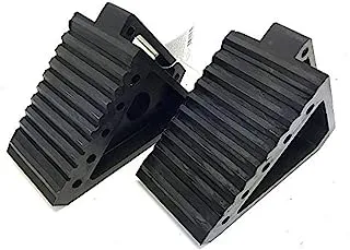 Maxxhaul 70472 Solid Rubber Heavy Duty Black Wheel Chock 2-Pack, 8