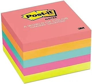 Post-it Notes Neon Colors 654-5PK3 x 3 in (76 x 76 mm), 5 pads/pack | Assorted Colors | Sticky Notes | For Note Taking, To Do Lists and Reminders | Clean Removal | Recyclable | 100 sheets/pad