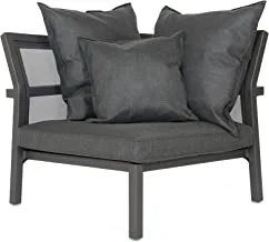 MAIORI- CLASSIQUE CORNER MODULE WITH CUSHION,CHARBON FRAME ARDOISE FABRIC